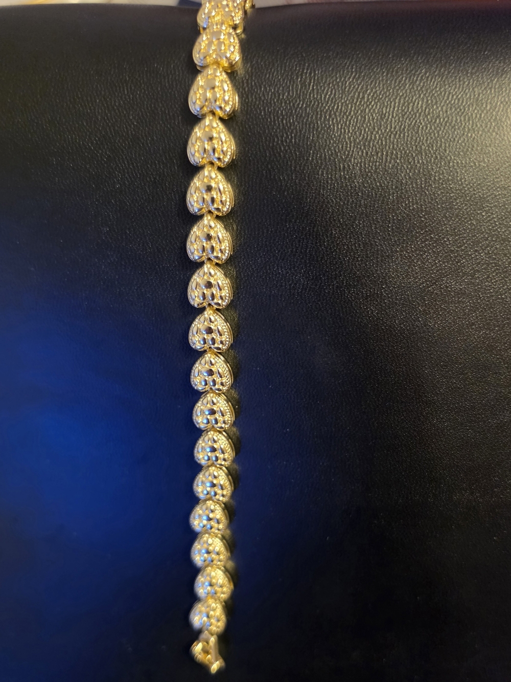Gold-Tone Heart Link Bracelet - Elegant Women's Jewelry